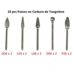 10 Pièces Fraises en Carbure de Tungstène