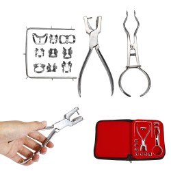 12 pièces / ensemble Trousse de chirurgie dentaire Avec sac Instrument orthodontique Cercle de dent Acier inoxydable