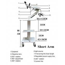 Microscope opératoire chirurgical dentaire avec lumière LED 5W&Unité de chariot pour ORL