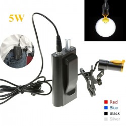 Type de clip de phare dentaire 5W LED avec filtre + clip de ceinture pour lunettes noir