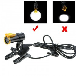 Type de clip de phare dentaire 5W LED avec filtre + clip de ceinture pour lunettes noir