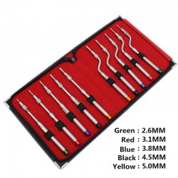 5 pièces/ensemble kit ostéotomes concave dentaire (coudés/droit) pour lifting de...