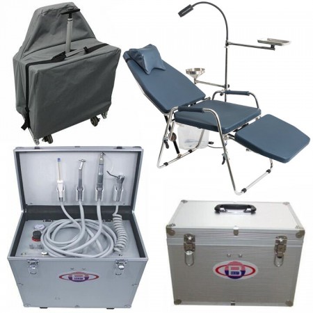 BEST BD402 Portable Dental Turbine Unit + Greeloy GU-P101 Folding Portable Dental Chair