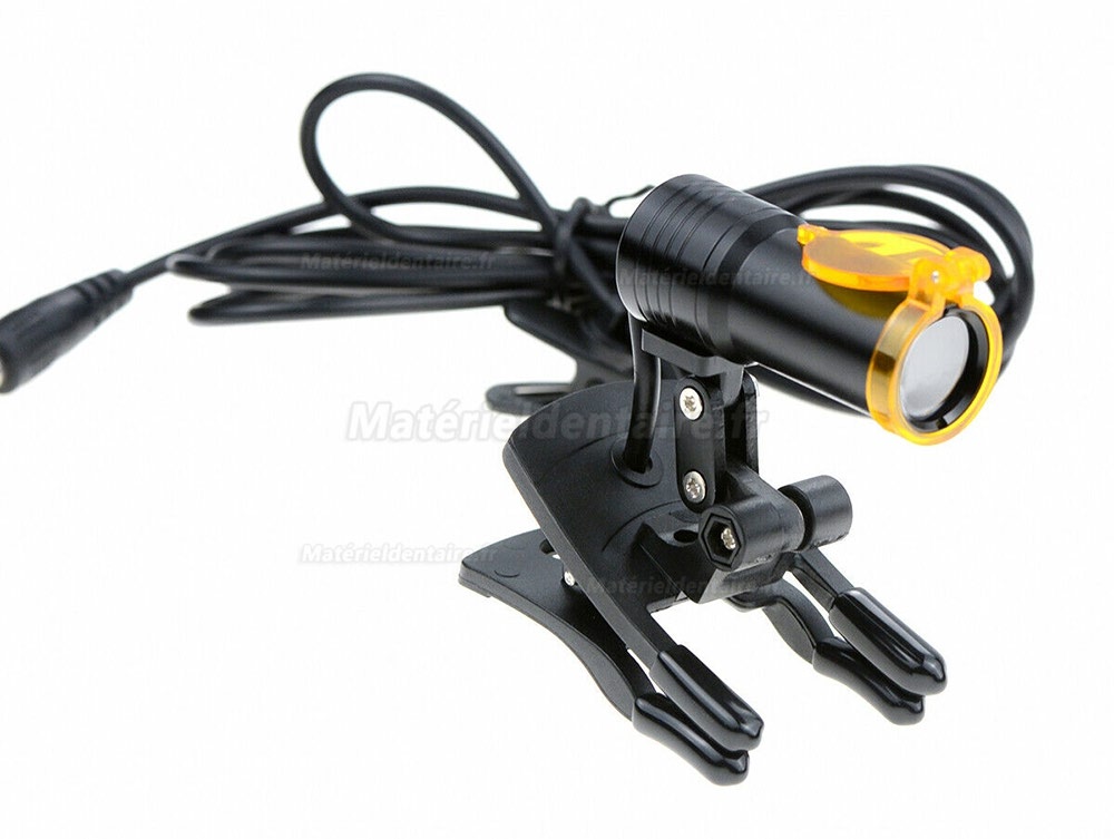 Type de clip de phare dentaire 5W LED avec filtre + clip de ceinture pour lunettes noir