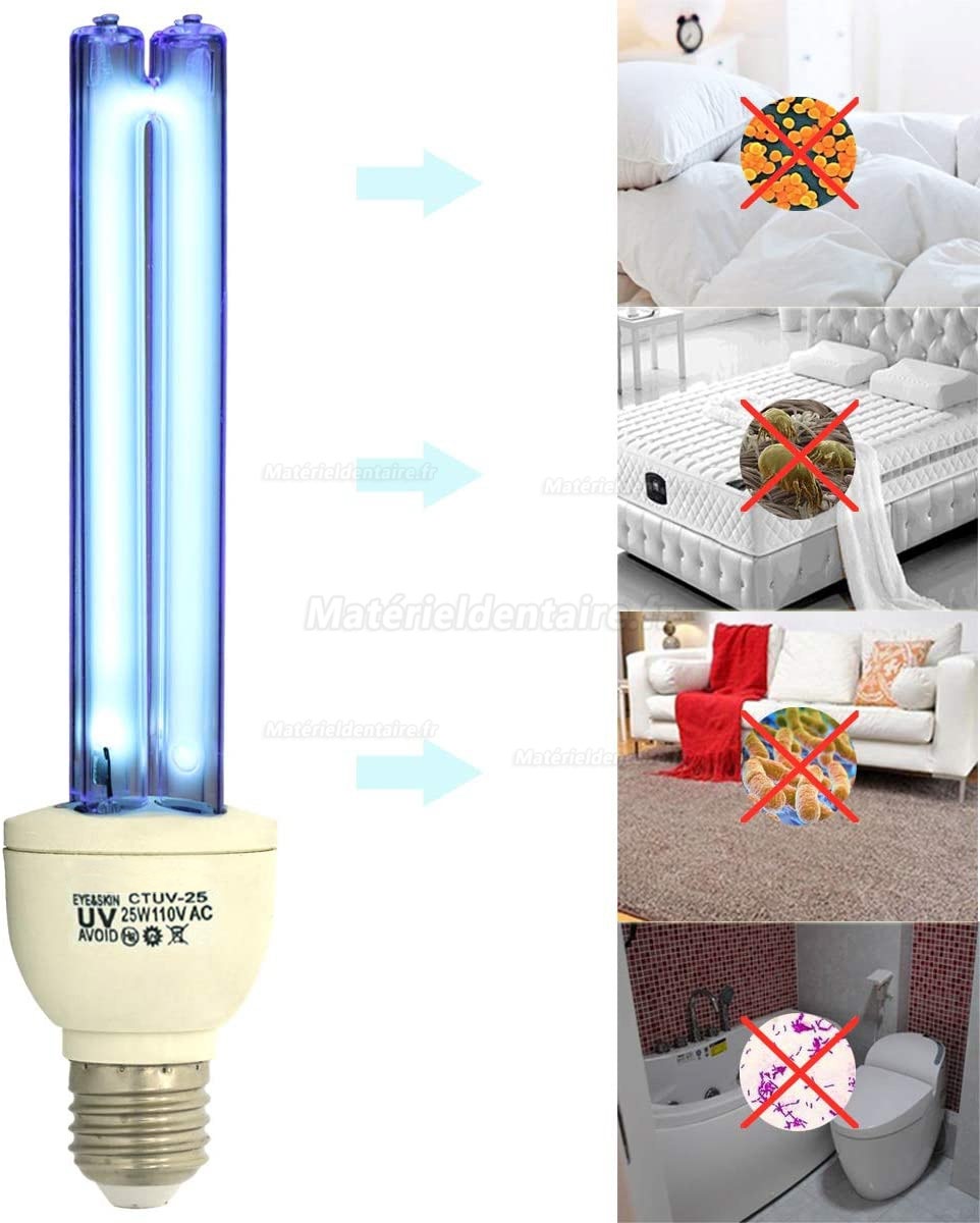 25W Quartz UVC +Ozone Lampe Germicide E27 / E26 220V Ultraviolette Lampe