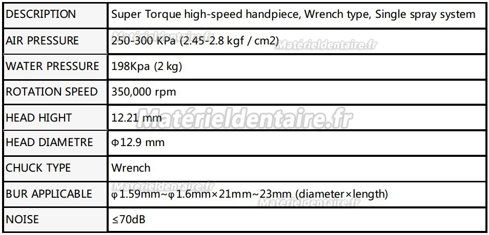 Being® LOTUS 403 Turbine Dentaire à clé de serrage (Tête Torque)