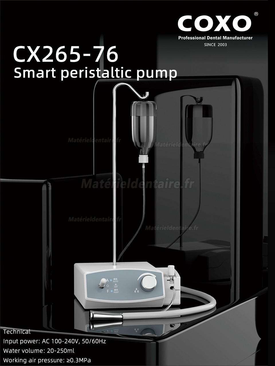 COXO CX265-76 pompe péristaltique ​intelligente système d'approvisionnement en eau automatique pour moteur électrique dentaire