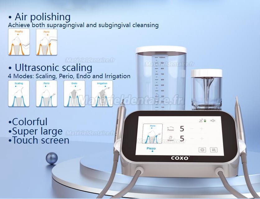 COXO® PT MASTER Détartreur ultrasonique et Aéropolisseur dentaire 2 en 1