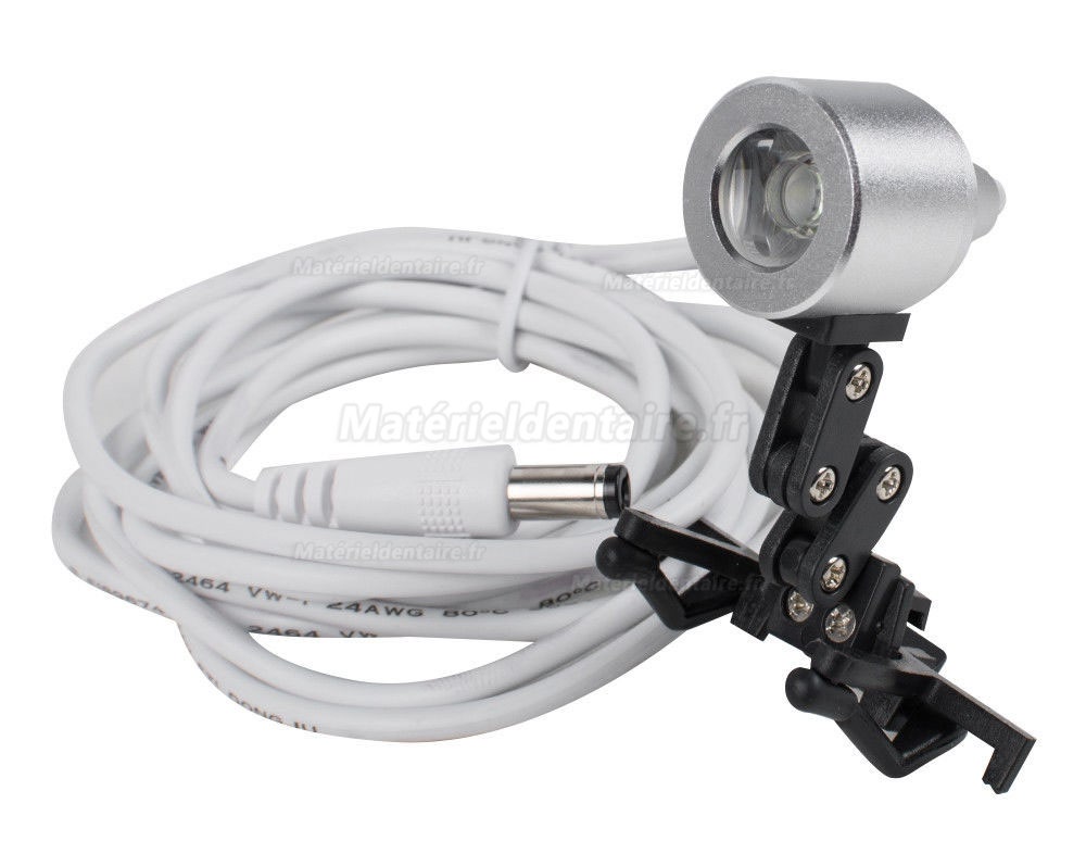 1W Clip Clamp LED Lampe frontale pour dentaire loupe