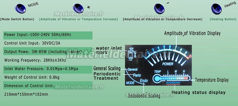 Denjoy® DUS-2A Warm Water Détartreur Ultrasonique