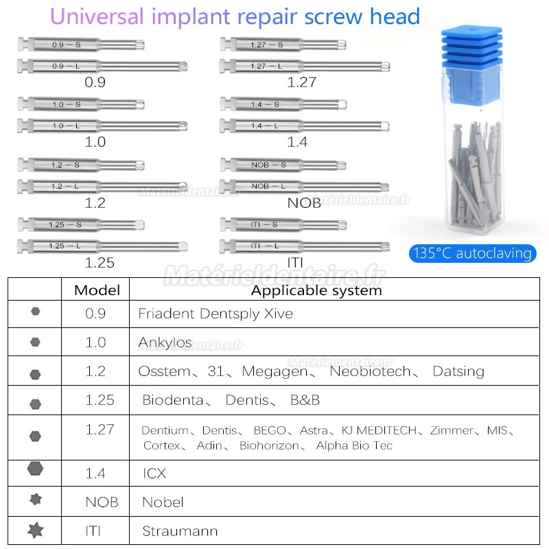 Clé dynamométrique électrique universelle pour implants dentaires 10-50N.cm avce 16 pièces têtes de vis