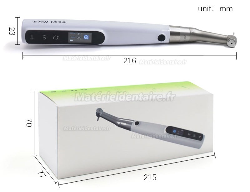 Clé dynamométrique électrique universelle pour implants dentaires 10-50N.cm avce 16 pièces têtes de vis