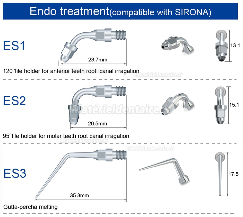 5 Pièces Refine® Inserts détartreurs pneumatique ES3D ES4D ES5D ES10D ES14 ES14D ES15 ES15D pour sirona détartreurs pneumatique