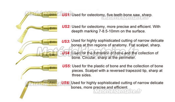 WOODPECKER® INSERTS A PIEZO CHIRURGIE OSTEOTOMY KIT 6 INSERTS