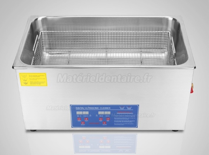 30L Nettoyeur à ultrasons Acier inoxydable chauffage Industrie w / Minuteur JPS-100A