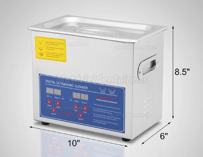 3L Nettoyeur Ultrason Acier inoxydable chauffage Industrie w / Minuteur JPS-20A