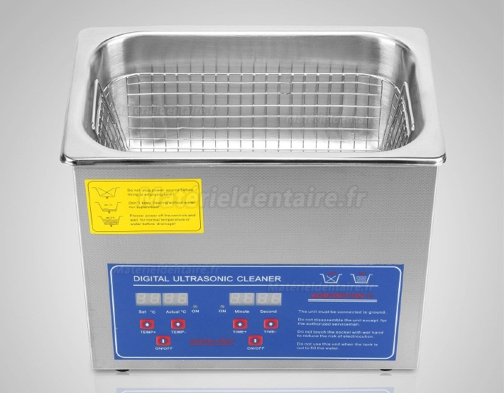 3L Nettoyeur Ultrason Acier inoxydable chauffage Industrie w / Minuteur JPS-20A