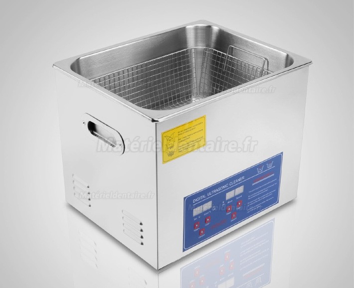 10L Nettoyeur à ultrasons Acier inoxydable chauffage Industrie w / Minuteur JPS-40A