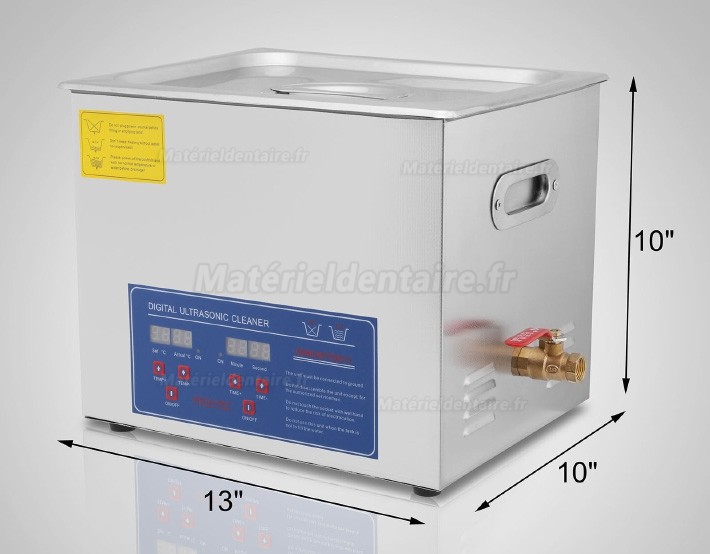 15L Nettoyeur à ultrasons Acier inoxydable chauffage Industrie w / Minuteur JPS-60A