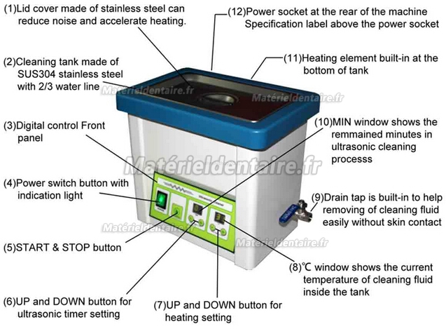 KMH1-120W6501 Nettoyeur numérique à ultrasons 5L