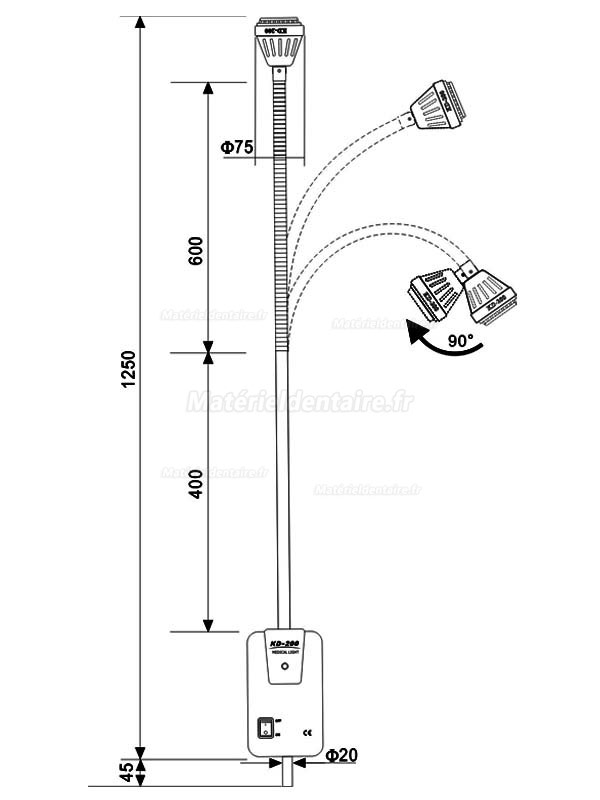 KWS KD-2035W-1 35W Lampe halogène d'examen médical aul