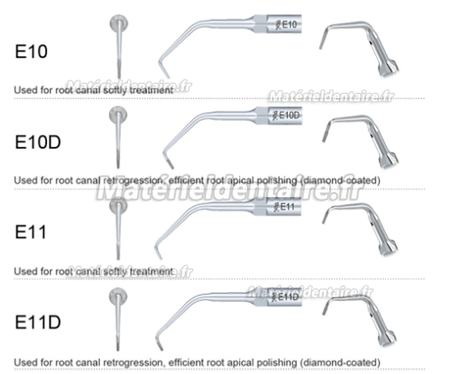 WOODPECKER® Kit inserts endodontiques EMS compatible E10 E10D E11 E11D