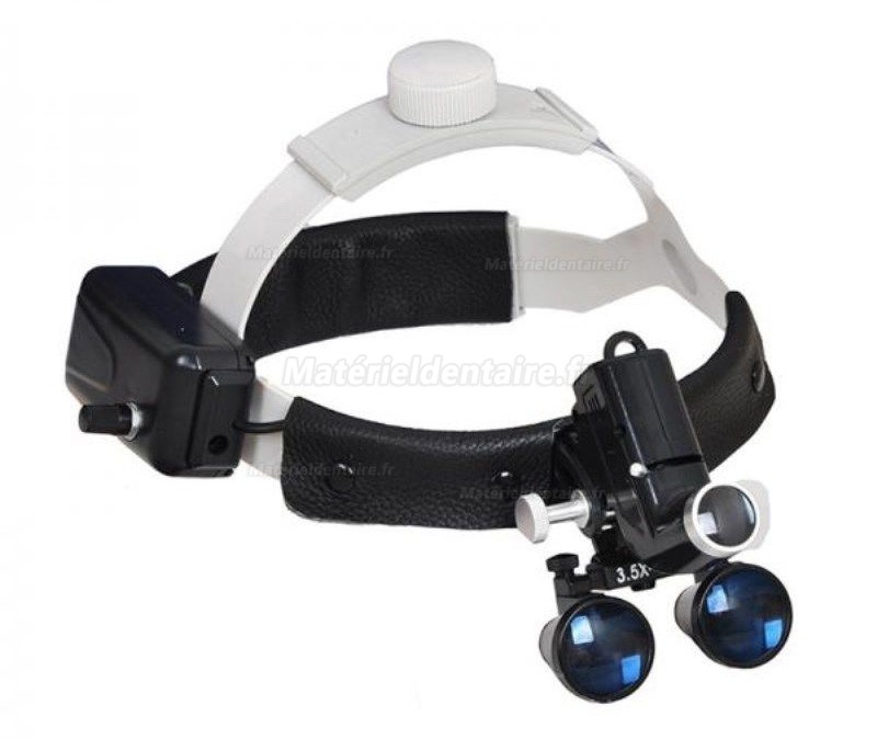 3.5X Bandeau dentaire Loupes binoculaires médicales + LED Phare