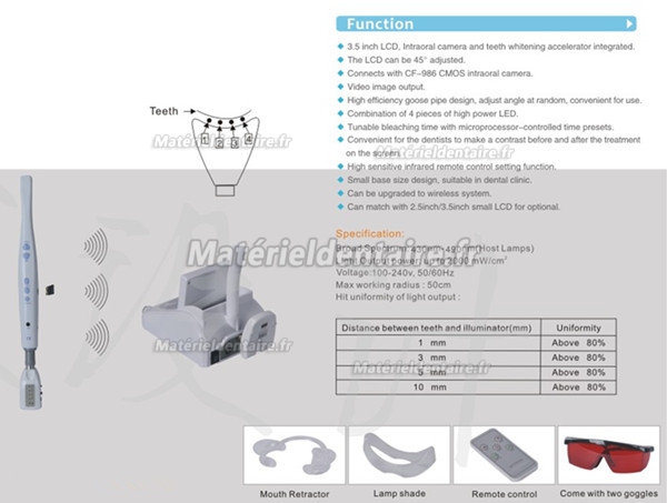 Multi-fonction 2 en 1 M-55 lampe blanchiment dentaire et caméra intraorale