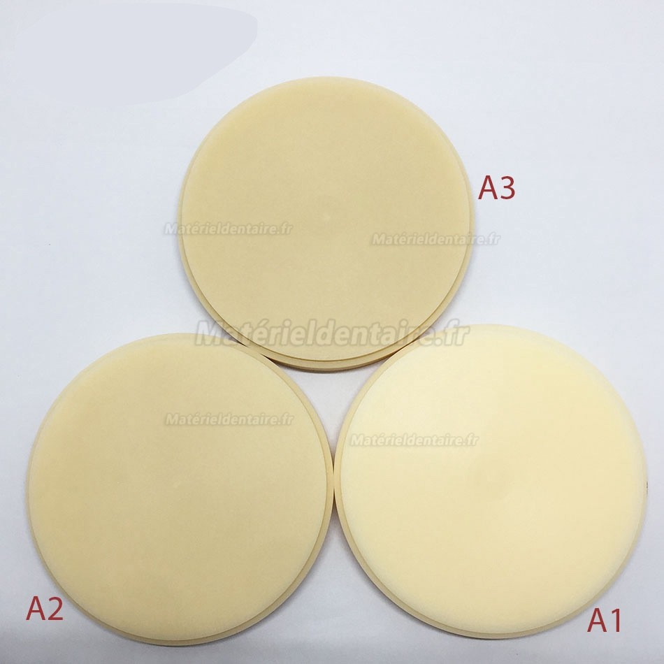 5 pièces 98mm x 12/14/16/18/20mm disques PMMA de dentaire (pour Wieland CAO/FAO système fraiseuse)