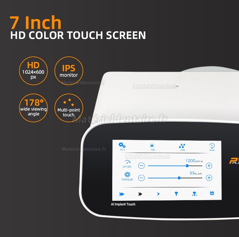 Machine à moteur de chirurgie d'implant dentaire Pluspower® Ai Touch avec contre-angle 20:1