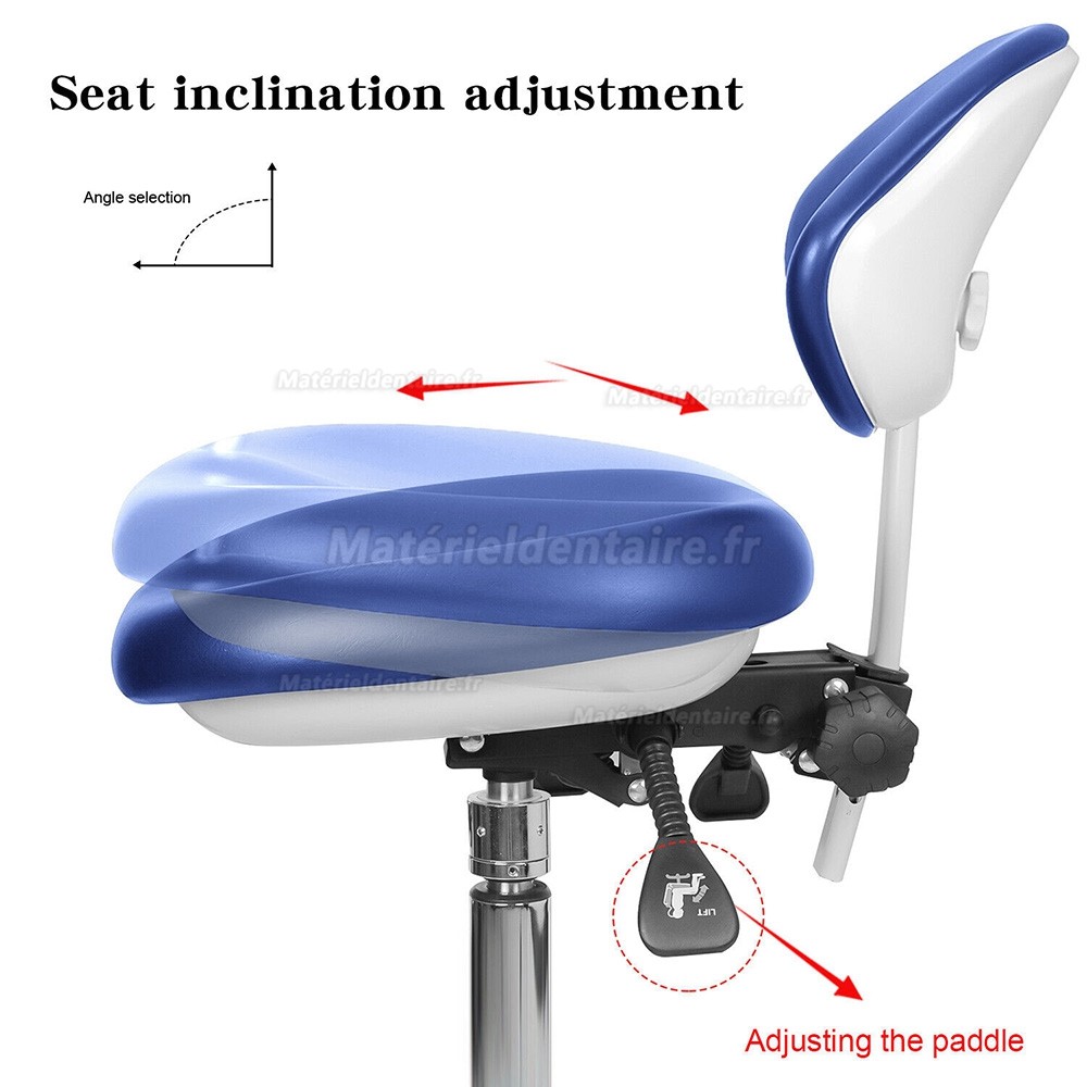 Tabouret mobile pour assistant dentaire QIYUAN QY-600M-B2, siège opérateur dentaire avec accoudoir rotatif à 360°