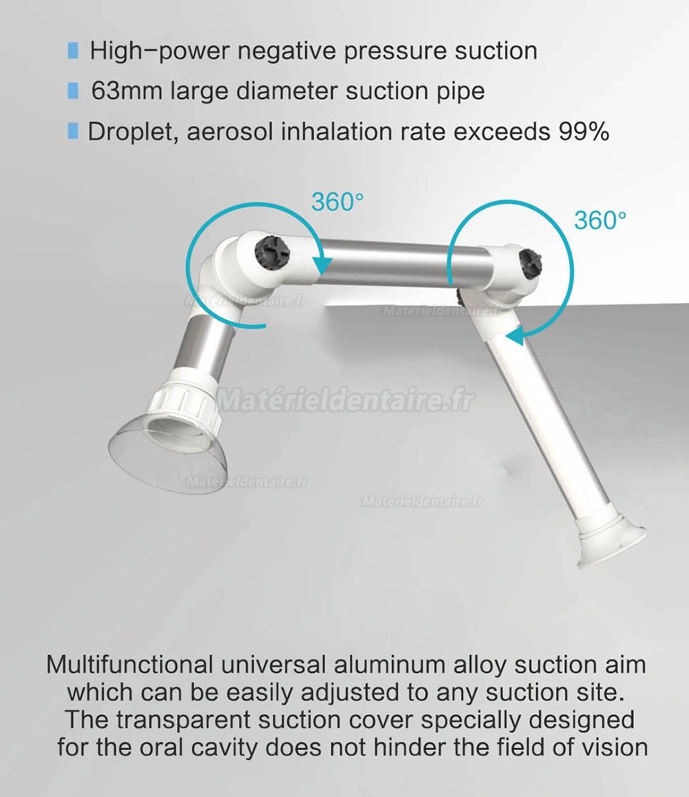 RUIWAN RD80 Aspirateur d'aérosol dentaire extra-oral 4 couches de filtres + 2 lampes UV + plasma