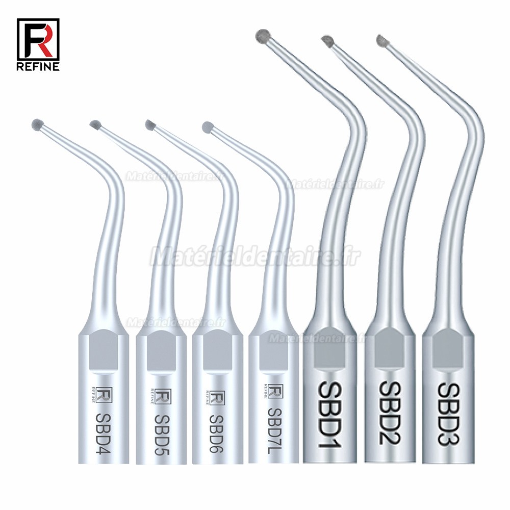 5 Pièces Refine® Inserts piézo pour la restauration SBD1 SBD2 SBD3 SBD4 SBD5/6 SBDR SBDL SBD7L SBD7R compatible avec SATELEC NSK DTE GNATUS