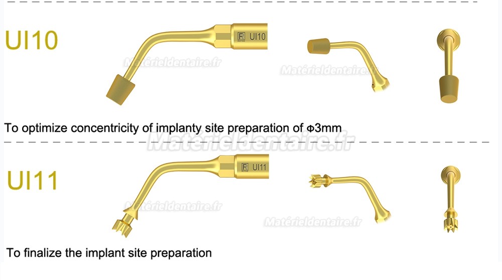 1 Pièces Inserts pour sinus lift latéral Ul1 UI2 UI3 UI4 UI5 compatible avec Mectron Woodpecker Silfradent Dmetec