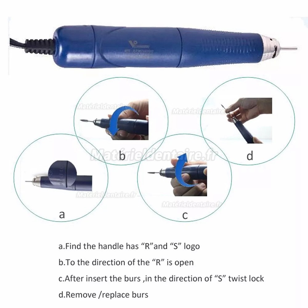 Pièce à main dentaire électrique sans balais StrongDrill Q9T-R-M90000 50 000 tr/min pour micromoteur