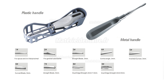 Matériel pour extraction dentaire - poignée en plastique avec boîte stérilisante