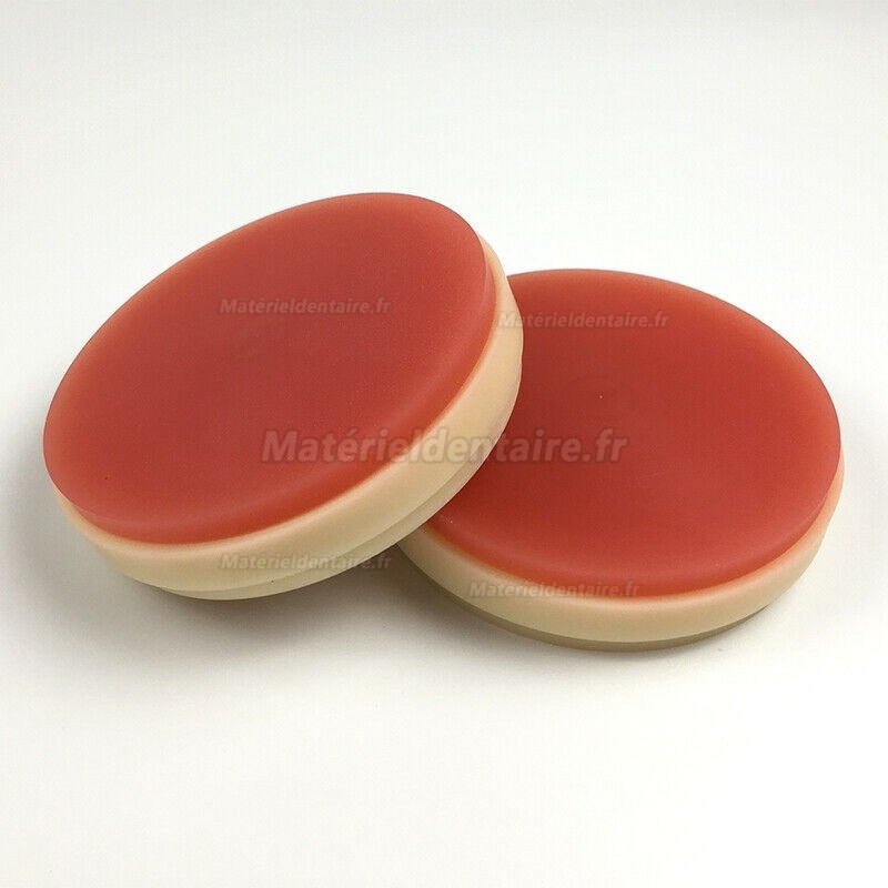 5 Pièces OD98*25mm Disques PMMA dentaire (bicolore A2 + rose matériau PMMA)