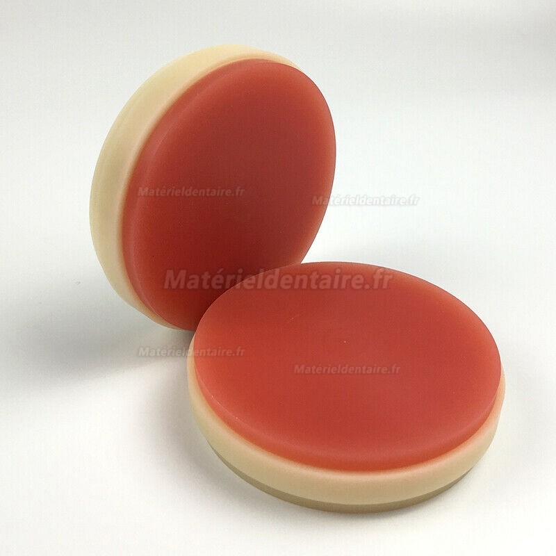 5 Pièces OD98*25mm Disques PMMA dentaire (bicolore A2 + rose matériau PMMA)