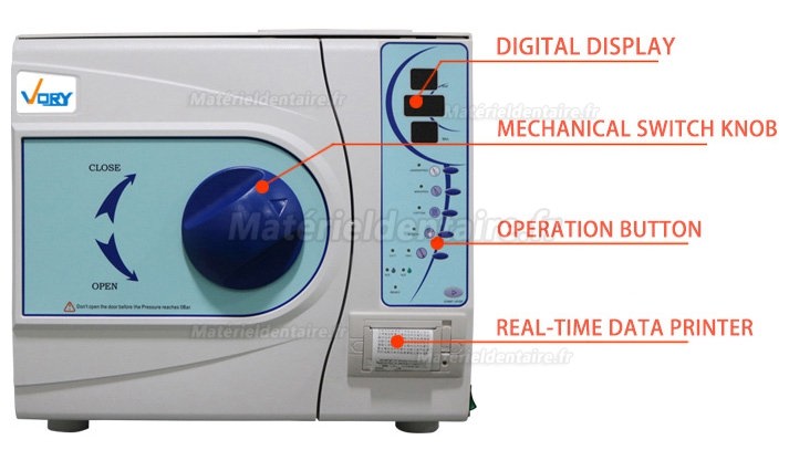 VORY VORY-II 12L-23L Autoclave à vapeur sous vide stérilisateur dentaire médical d’autoclave + imprimante