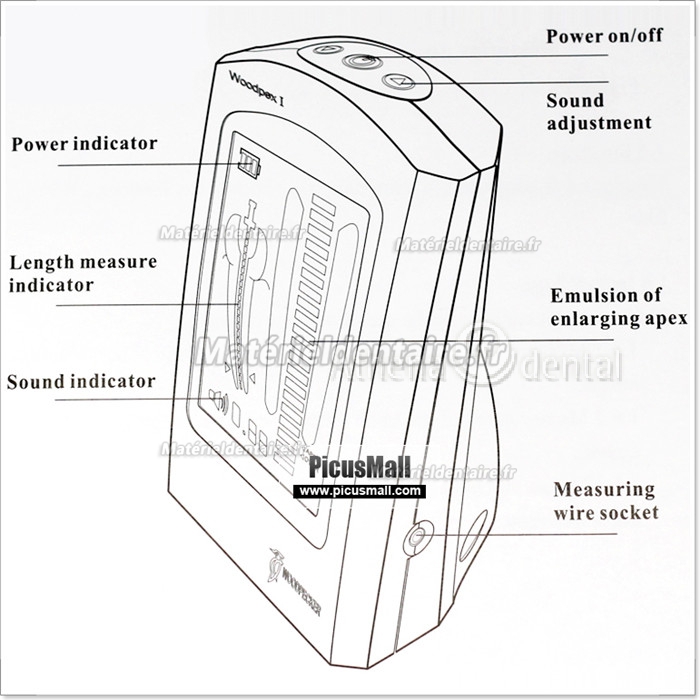 Woodpecker® Woodpex I localisateur d'apex de canal radiculaire