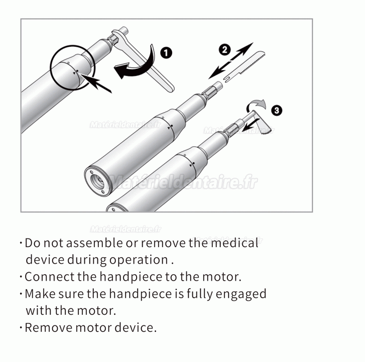 Pièce à main de scies de chirurgie dentaire (pour chirurgie implantaire)