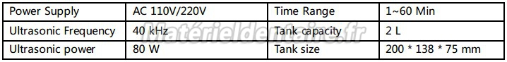 YJ® YJ5120-B Nettoyeur Ultrasonique 2L (Avec Minuteur)