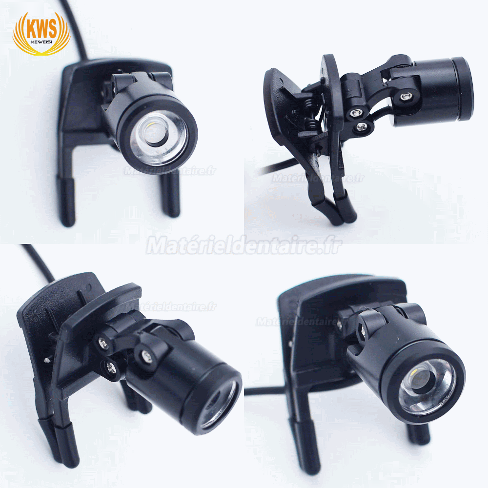 KWS Lampe Frontale LED Médicale 1W du clip avec filtre optique